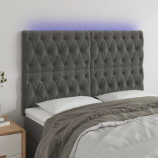 vidaXL sötétszürke bársony LED-es fejtámla 144x7x118/128 cm ágy és ágykellék