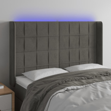 vidaXL sötétszürke bársony LED-es fejtámla 147x16x118/128 cm ágy és ágykellék