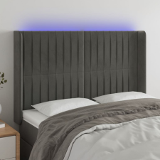 vidaXL sötétszürke bársony LED-es fejtámla 147x16x118/128 cm ágy és ágykellék