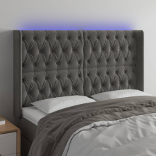 vidaXL sötétszürke bársony LED-es fejtámla 163x16x118/128 cm ágy és ágykellék