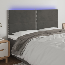vidaXL sötétszürke bársony LED-es fejtámla 180x5x118/128 cm ágy és ágykellék