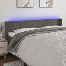 vidaXL sötétszürke bársony LED-es fejtámla 183 x 16 x 78/88 cm ágy és ágykellék