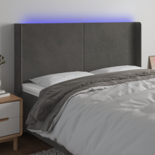 vidaXL sötétszürke bársony LED-es fejtámla 203x16x118/128 cm ágy és ágykellék