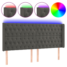 vidaXL sötétszürke bársony LED-es fejtámla 203x16x118/128 cm (3124451) ágy és ágykellék