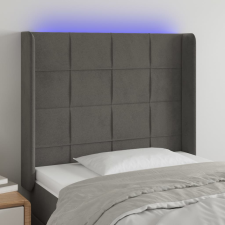 vidaXL sötétszürke bársony LED-es fejtámla 83x16x118/128 cm ágy és ágykellék