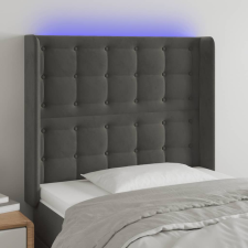 vidaXL sötétszürke bársony LED-es fejtámla 93x16x118/128 cm ágy és ágykellék