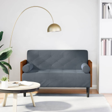 vidaXL sötétszürke bársony loveseat kanapé párnákkal 110 cm bútor