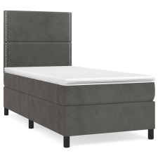 vidaXL sötétszürke bársony rugós ágy matraccal 100 x 200 cm (3142948) ágy és ágykellék