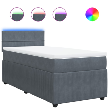 vidaXL sötétszürke bársony rugós ágy matraccal 100 x 200 cm (3289963) ágy és ágykellék