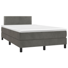 vidaXL sötétszürke bársony rugós ágy matraccal 120x190 cm ágy és ágykellék