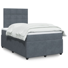 vidaXL sötétszürke bársony rugós ágy matraccal 120x190 cm ágy és ágykellék