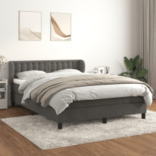 vidaXL sötétszürke bársony rugós ágy matraccal 140x190 cm ágy és ágykellék