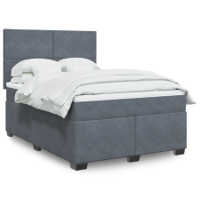 vidaXL sötétszürke bársony rugós ágy matraccal 140x190 cm ágy és ágykellék