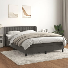vidaXL sötétszürke bársony rugós ágy matraccal 140x190 cm ágy és ágykellék