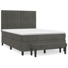 vidaXL sötétszürke bársony rugós ágy matraccal 140x190 cm (3137960) ágy és ágykellék