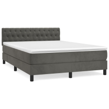 vidaXL sötétszürke bársony rugós ágy matraccal 140x190 cm (3141480) ágy és ágykellék