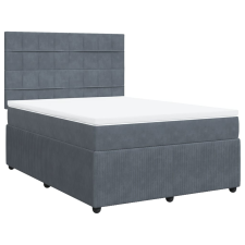 vidaXL sötétszürke bársony rugós ágy matraccal 140x190 cm (3292335) ágy és ágykellék
