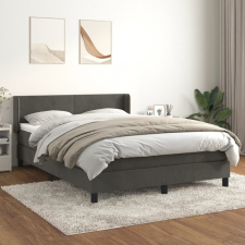 vidaXL sötétszürke bársony rugós ágy matraccal 140x200 cm ágy és ágykellék