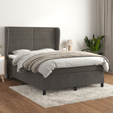 vidaXL sötétszürke bársony rugós ágy matraccal 140x200 cm ágy és ágykellék