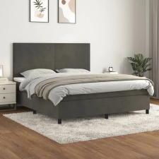 vidaXL sötétszürke bársony rugós ágy matraccal 160x200 cm ágy és ágykellék