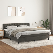 vidaXL sötétszürke bársony rugós ágy matraccal 180x200 cm ágy és ágykellék