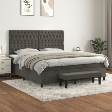 vidaXL sötétszürke bársony rugós ágy matraccal 180x200 cm ágy és ágykellék