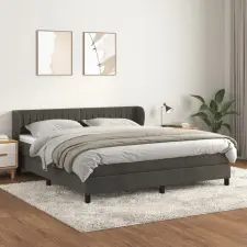 vidaXL sötétszürke bársony rugós ágy matraccal 180x200 cm ágy és ágykellék