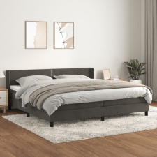 vidaXL sötétszürke bársony rugós ágy matraccal 200x200 cm ágy és ágykellék