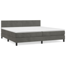 vidaXL sötétszürke bársony rugós ágy matraccal 200x200 cm (3141204) ágy és ágykellék
