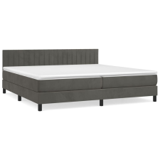 vidaXL sötétszürke bársony rugós ágy matraccal 200x200 cm (3141444) ágy és ágykellék
