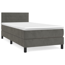 vidaXL sötétszürke bársony rugós ágy matraccal 80 x 200 cm (3141330) ágy és ágykellék