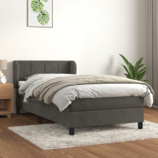 vidaXL sötétszürke bársony rugós ágy matraccal 90 x 200 cm ágy és ágykellék
