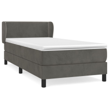 vidaXL sötétszürke bársony rugós ágy matraccal 90 x 200 cm (3127410) ágy és ágykellék