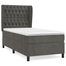 vidaXL sötétszürke bársony rugós ágy matraccal 90 x 200 cm (3129370) ágy és ágykellék