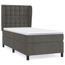 vidaXL sötétszürke bársony rugós ágy matraccal 90 x 200 cm (3129430) ágy és ágykellék