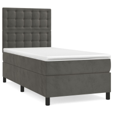 vidaXL sötétszürke bársony rugós ágy matraccal 90 x 200 cm (3143242) ágy és ágykellék