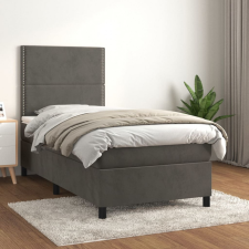 vidaXL sötétszürke bársony rugós ágy matraccal 90x190 cm ágy és ágykellék