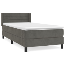vidaXL sötétszürke bársony rugós ágy matraccal 90x190 cm (3130992) - Ágyak és ágykeretek ágy és ágykellék
