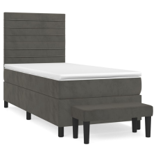 vidaXL sötétszürke bársony rugós ágy matraccal 90x190 cm (3137876) ágy és ágykellék