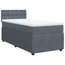 vidaXL sötétszürke bársony rugós ágy matraccal 90x190 cm (3287615) ágy és ágykellék