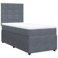 vidaXL sötétszürke bársony rugós ágy matraccal 90x190 cm (3292215) ágy és ágykellék