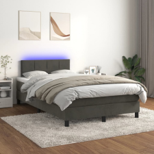 vidaXL sötétszürke bársony rugós és LED-es ágy matraccal 120x200 cm ágy és ágykellék