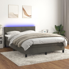 vidaXL sötétszürke bársony rugós és LED-es ágy matraccal 140x200 cm ágy és ágykellék
