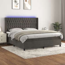 vidaXL sötétszürke bársony rugós és LED-es ágy matraccal 160x200 cm ágy és ágykellék