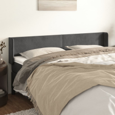 vidaXL sötétszürke bársony szárnyas fejtámla 203x16x78/88 cm ágy és ágykellék