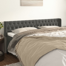 vidaXL sötétszürke bársony szárnyas fejtámla 203x16x78/88 cm ágy és ágykellék
