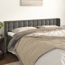 vidaXL sötétszürke bársony szárnyas fejtámla 203x16x78/88 cm ágy és ágykellék
