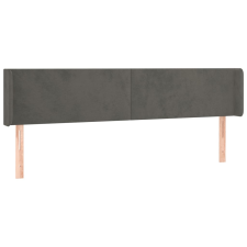 vidaXL sötétszürke bársony szárnyas fejtámla 203x16x78/88 cm (3118555) ágy és ágykellék