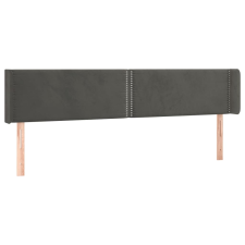 vidaXL sötétszürke bársony szárnyas fejtámla 203x16x78/88 cm (3118695) ágy és ágykellék