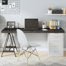 vidaXL sötétszürke kezelt tömör tölgyfa asztallap 160x40x6 cm bútor